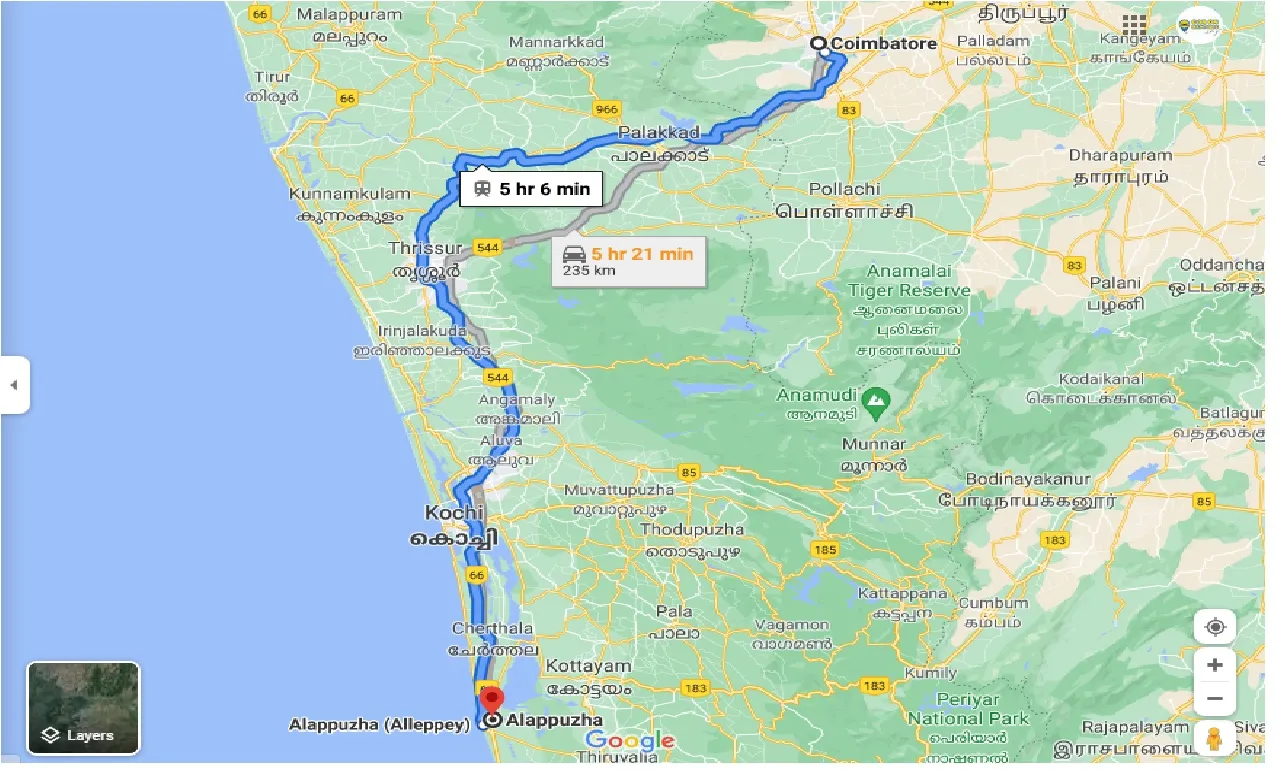 coimbatore-to-alleppey-round-trip