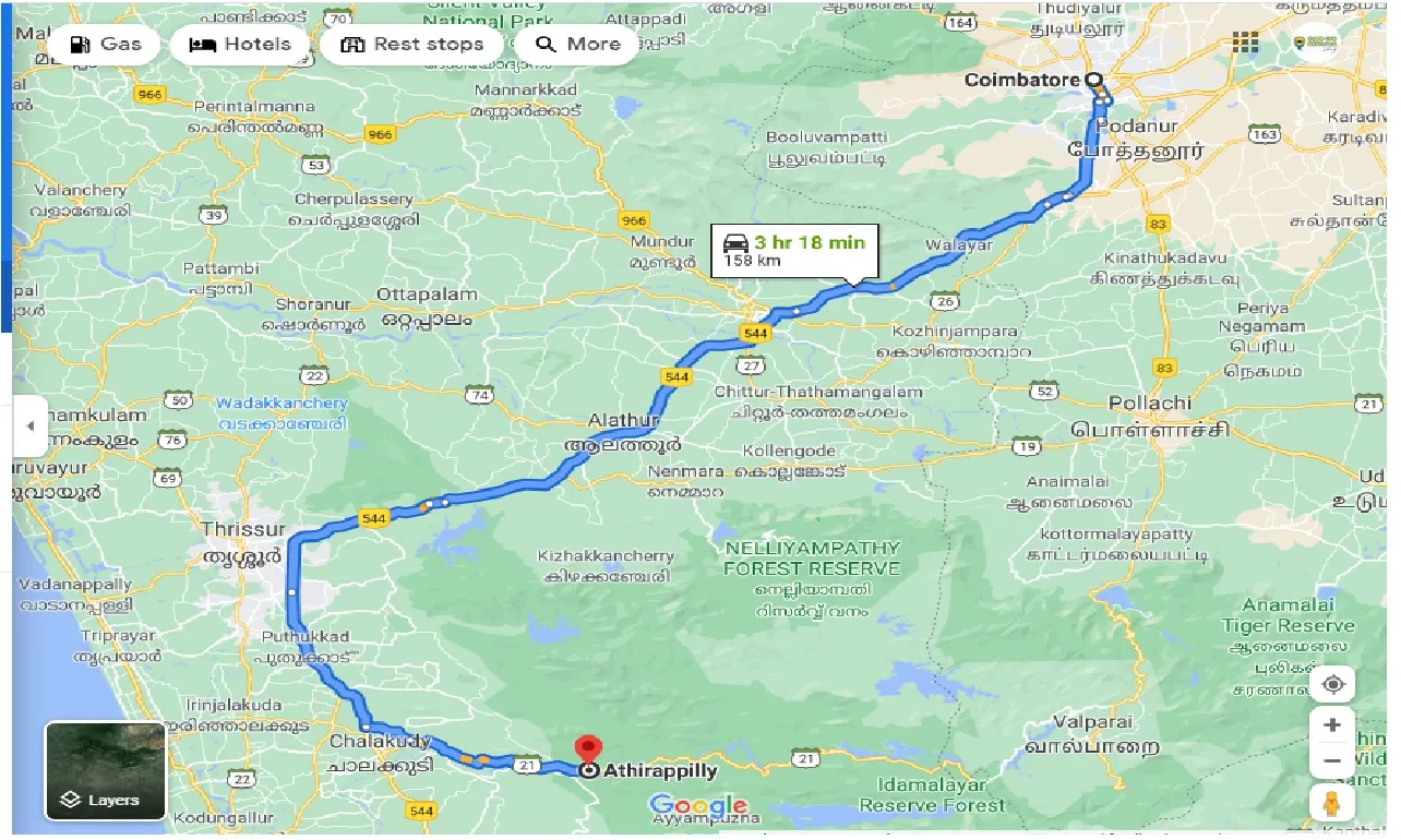 coimbatore-to-athirapally-one-way