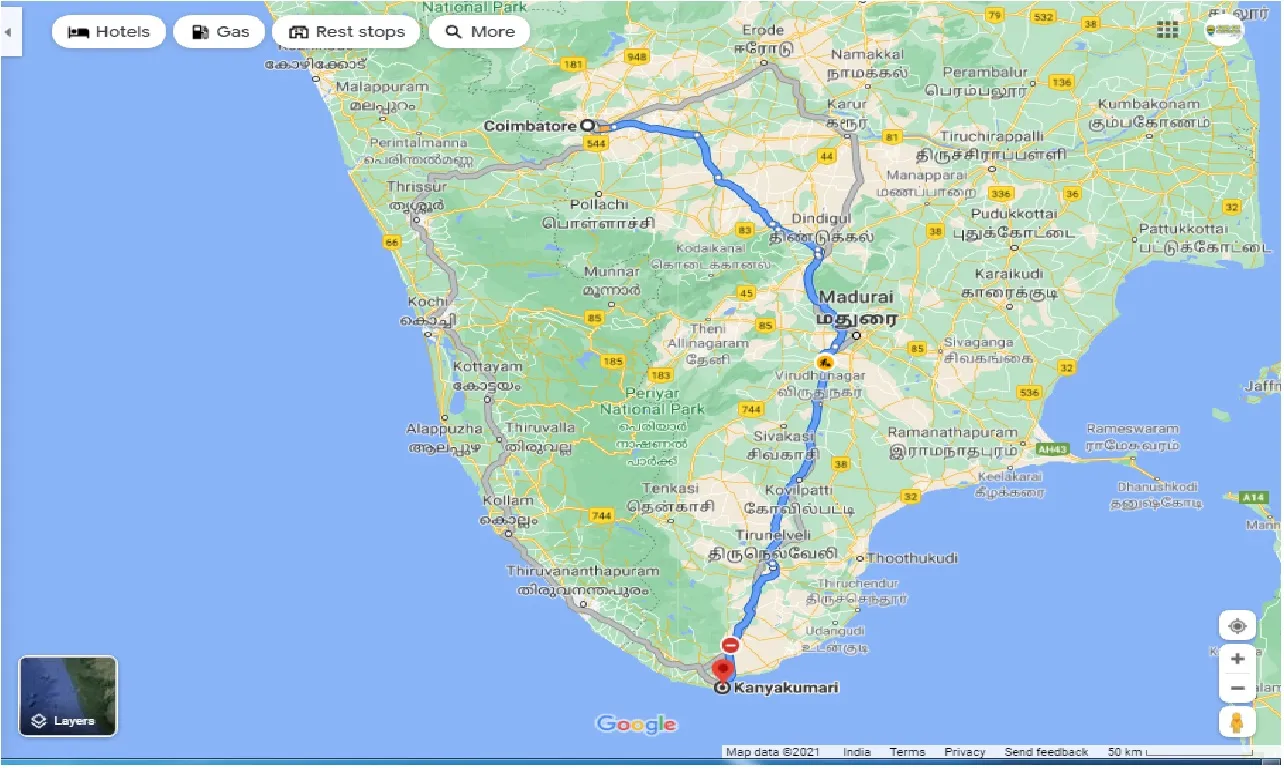 coimbatore-to-kanyakumari-one-way