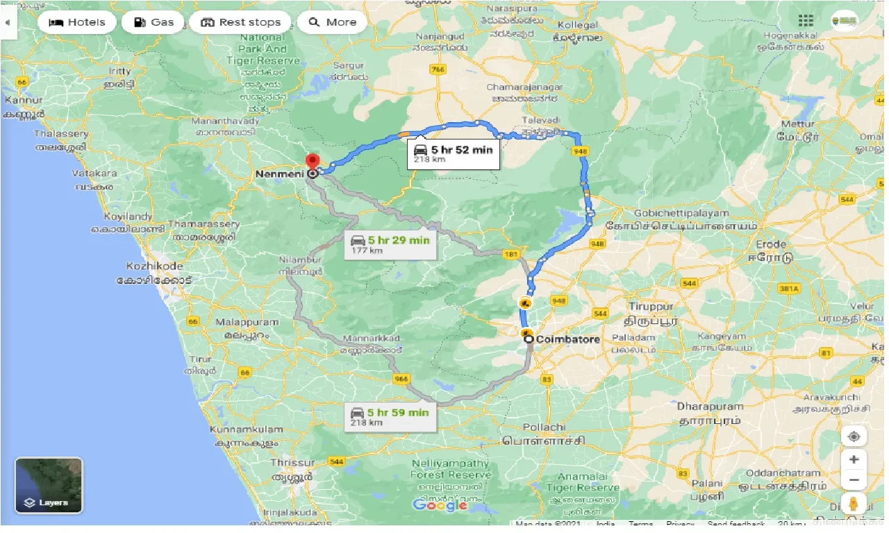 coimbatore-to-nenmeni-taxi