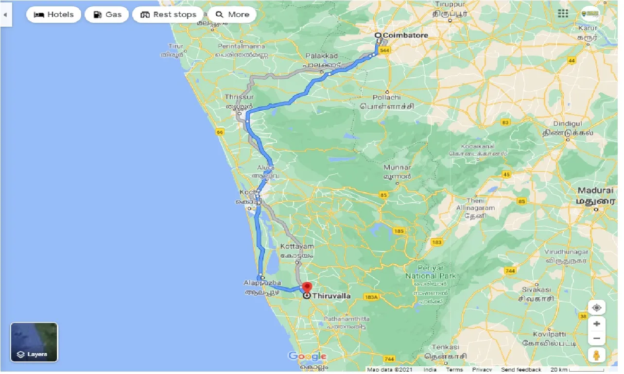 coimbatore-to-thiruvalla-taxi