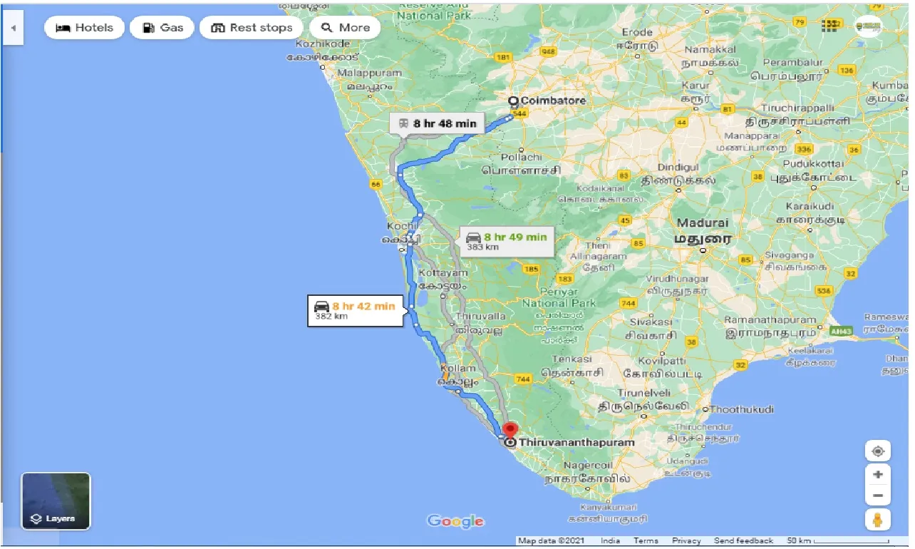 coimbatore-to-thiruvananthapuram-taxi