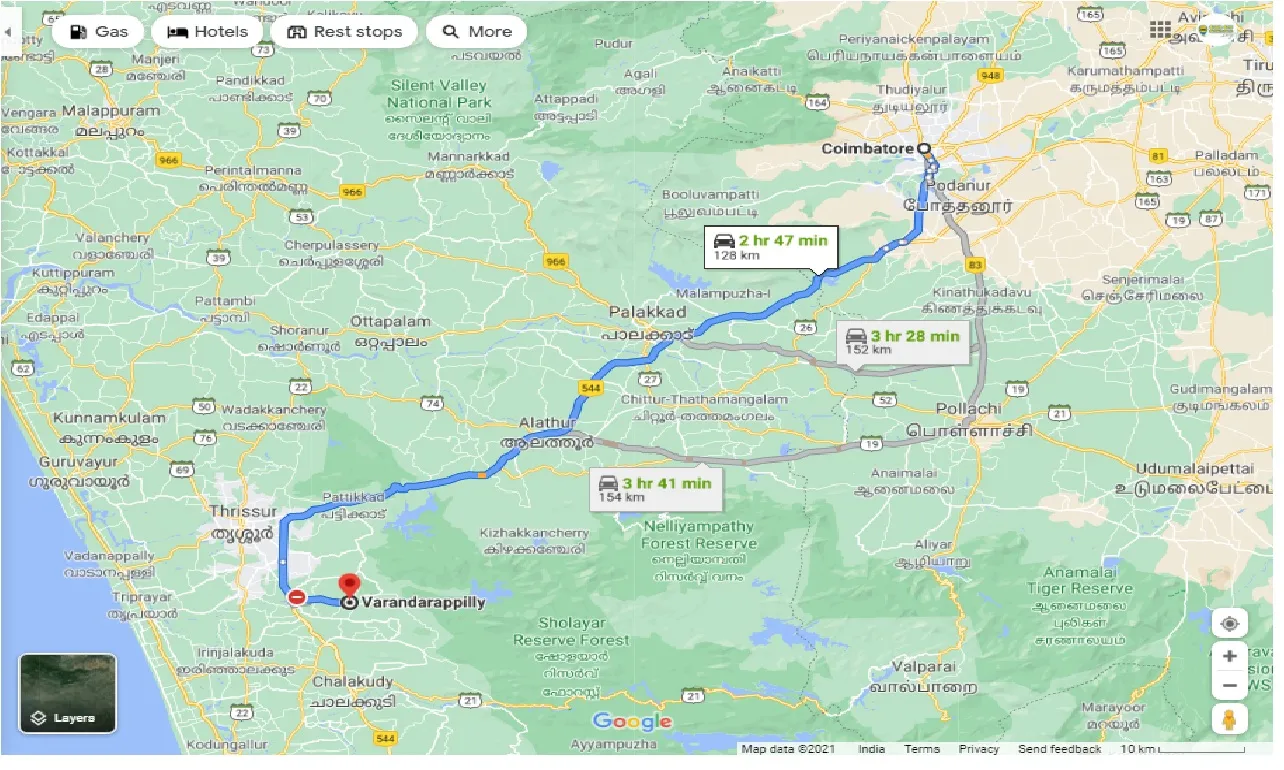 coimbatore-to-varandarappilly-one-way