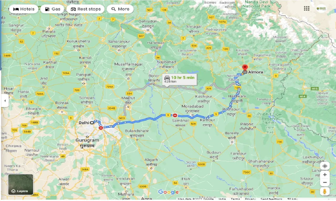 delhi-to-almora-round-trip