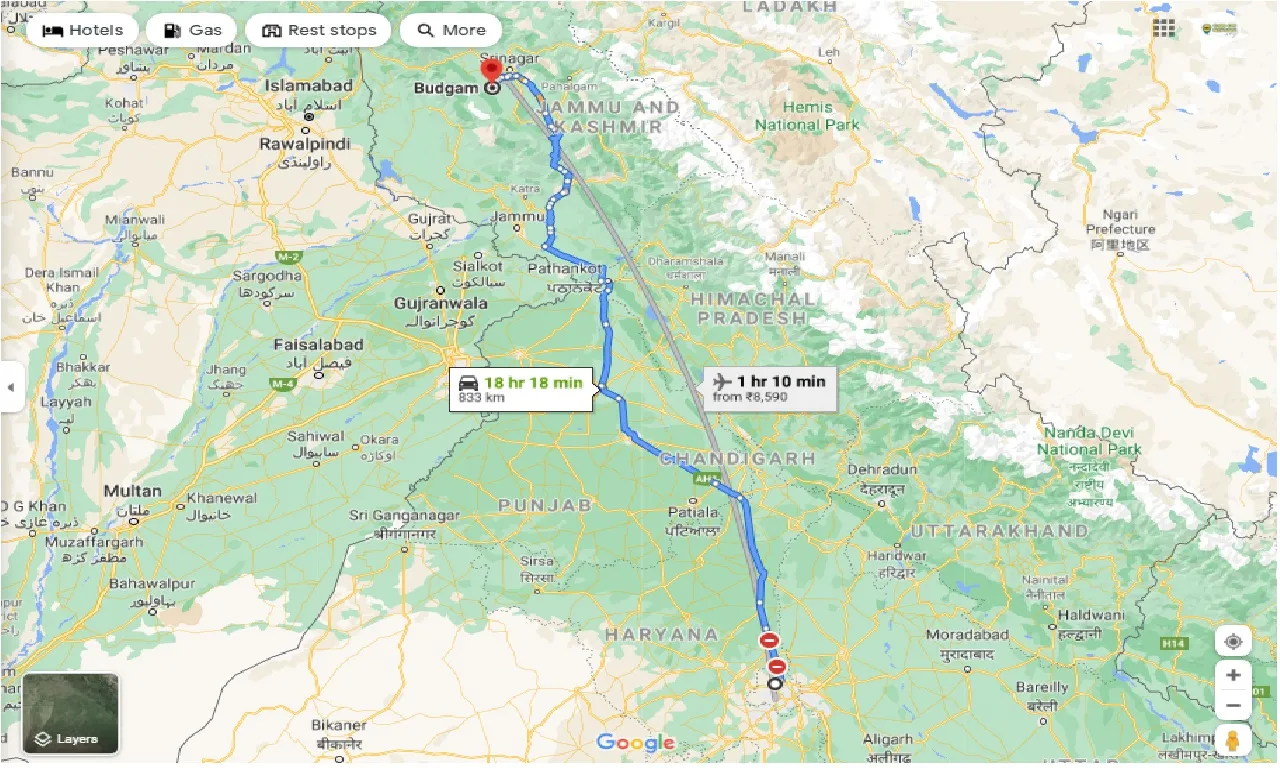 delhi-to-badgam-round-trip