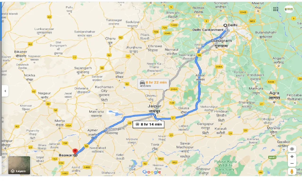 delhi-to-beawar-round-trip