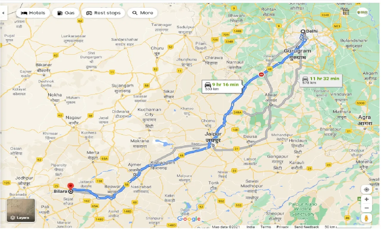 delhi-to-bilara-round-trip