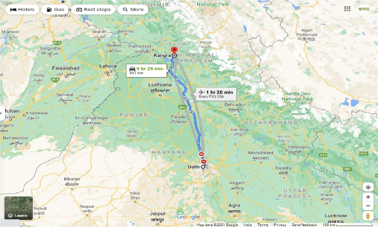 delhi-to-kangra-round-trip