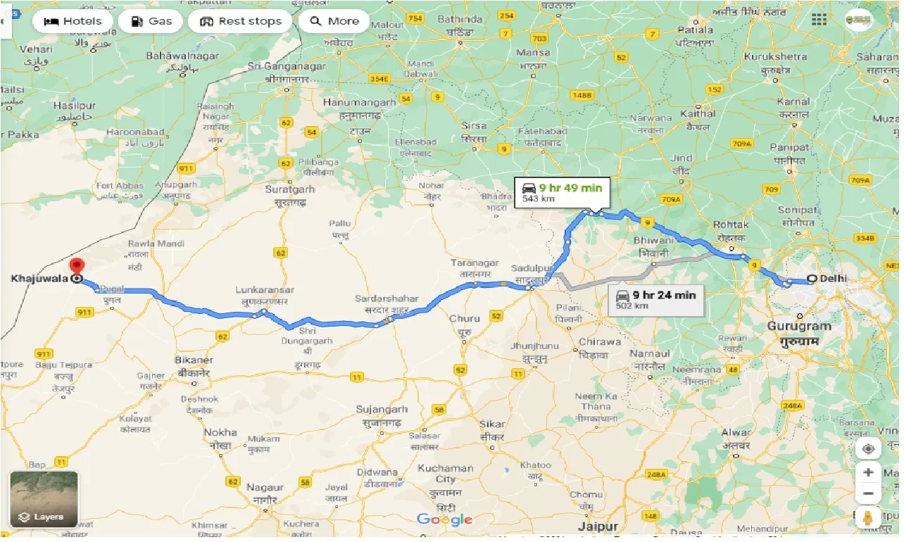 delhi-to-khajuwala-round-trip