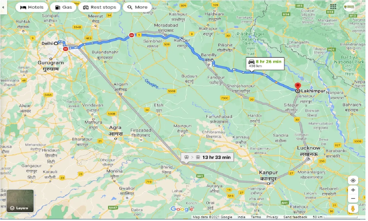 delhi-to-lakhimpur-round-trip