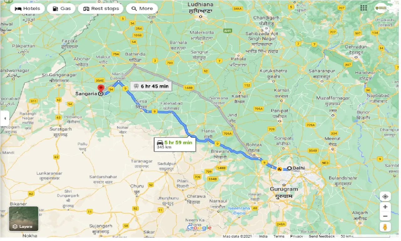 delhi-to-sangaria-round-trip