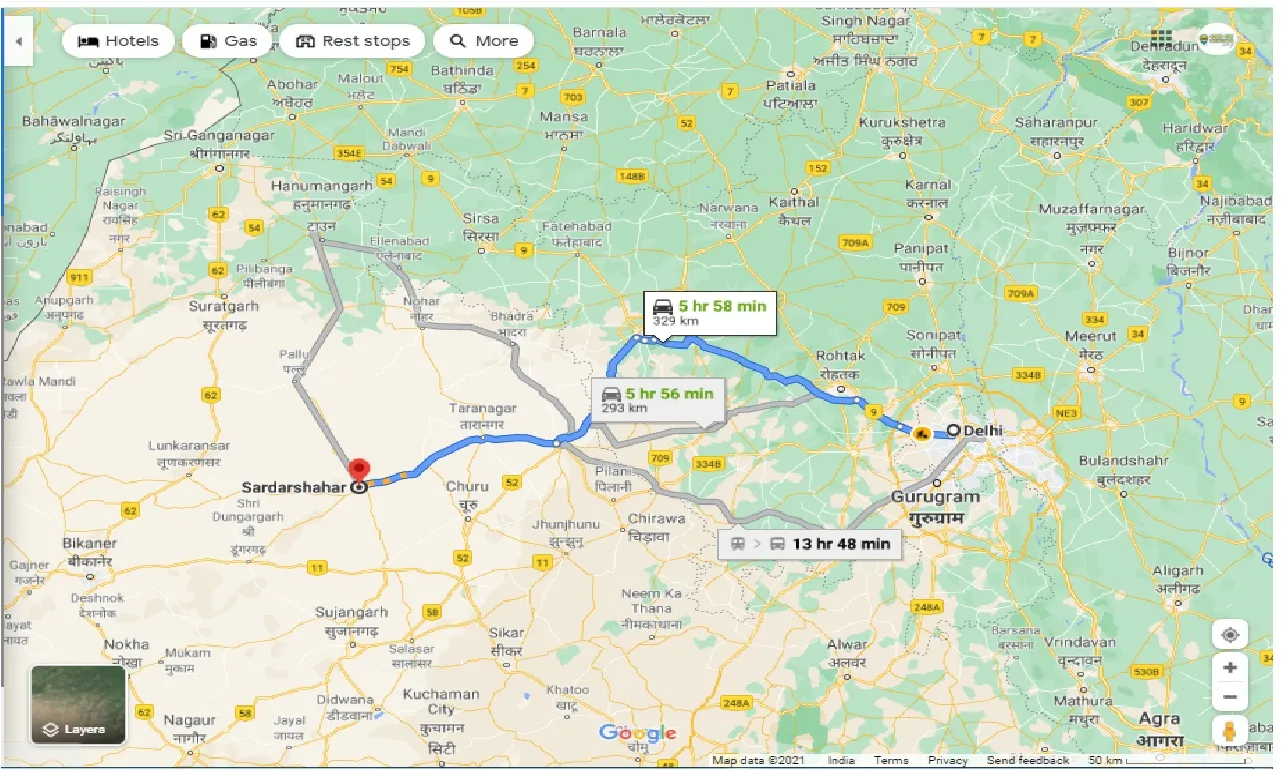 delhi-to-sardarshahr-round-trip