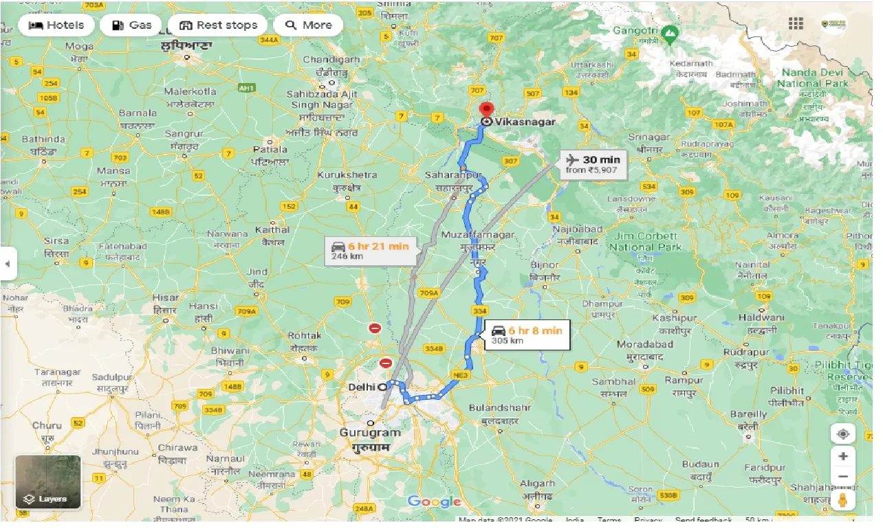 delhi-to-vikasnagar-round-trip