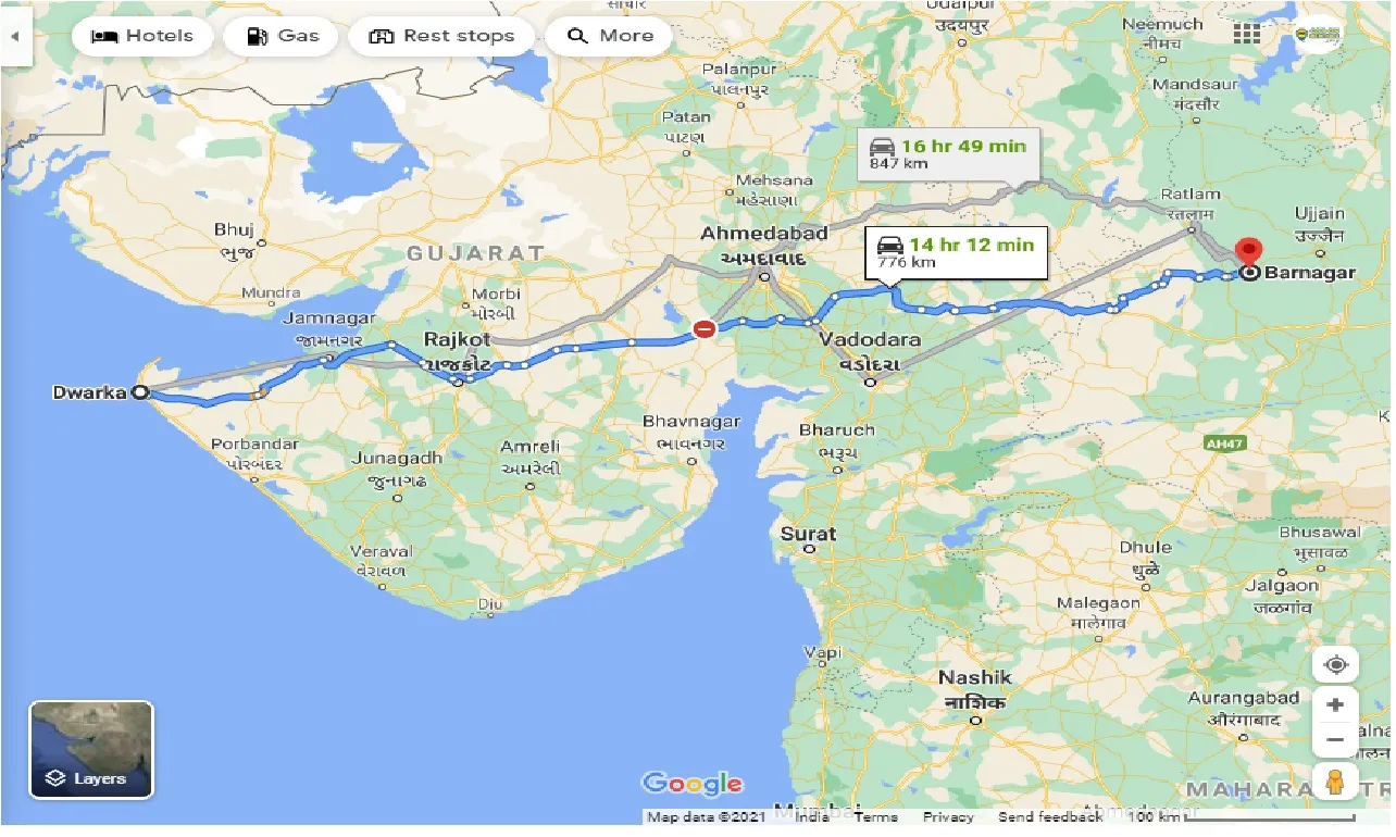 dwarka-to-barnagar-one-way