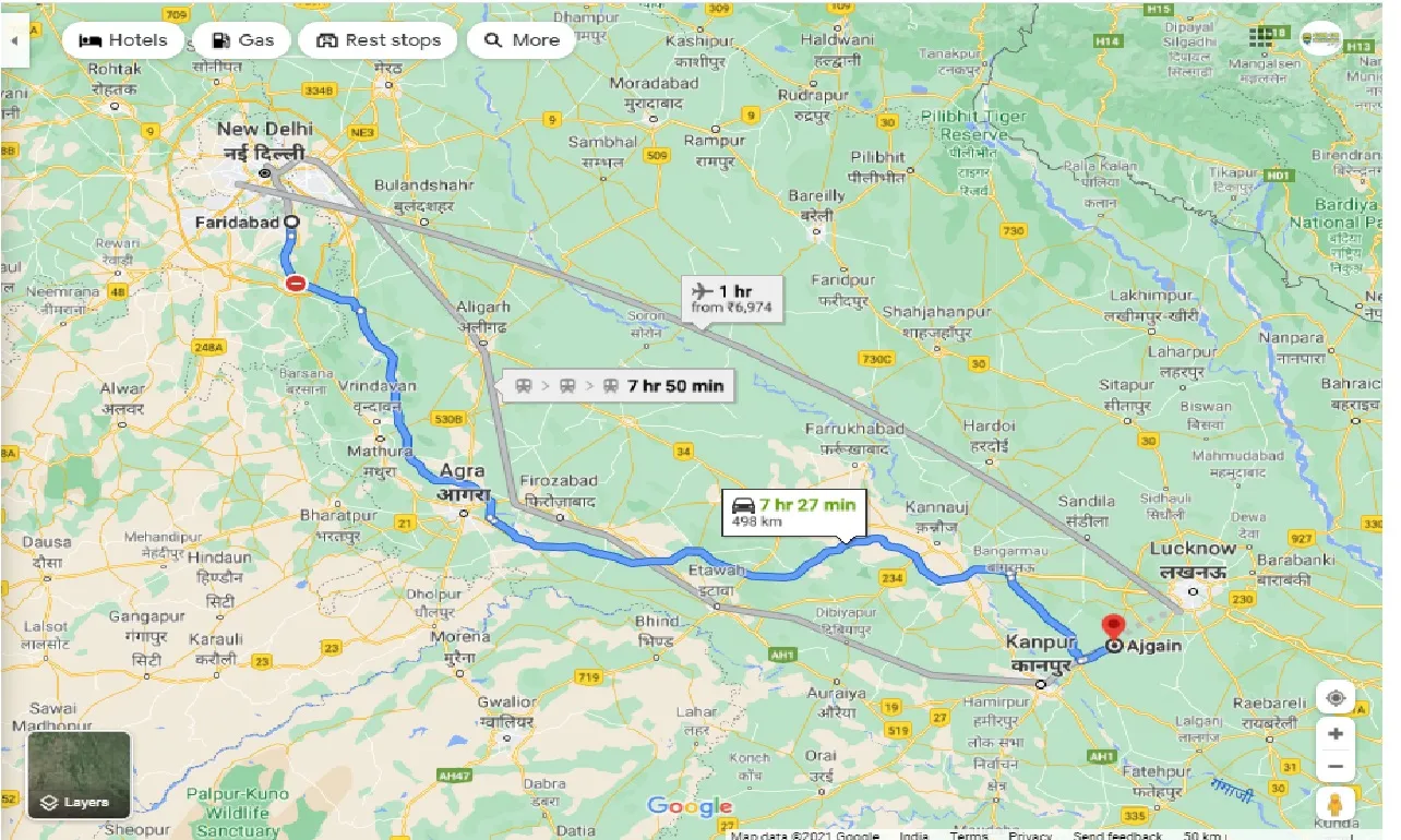 faridabad-to-ajgain-round-trip