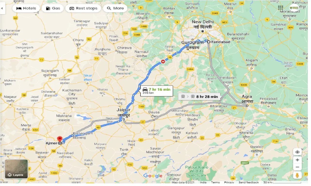 faridabad-to-ajmer-one-way