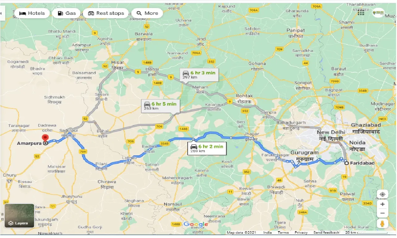 faridabad-to-amarpura-round-trip