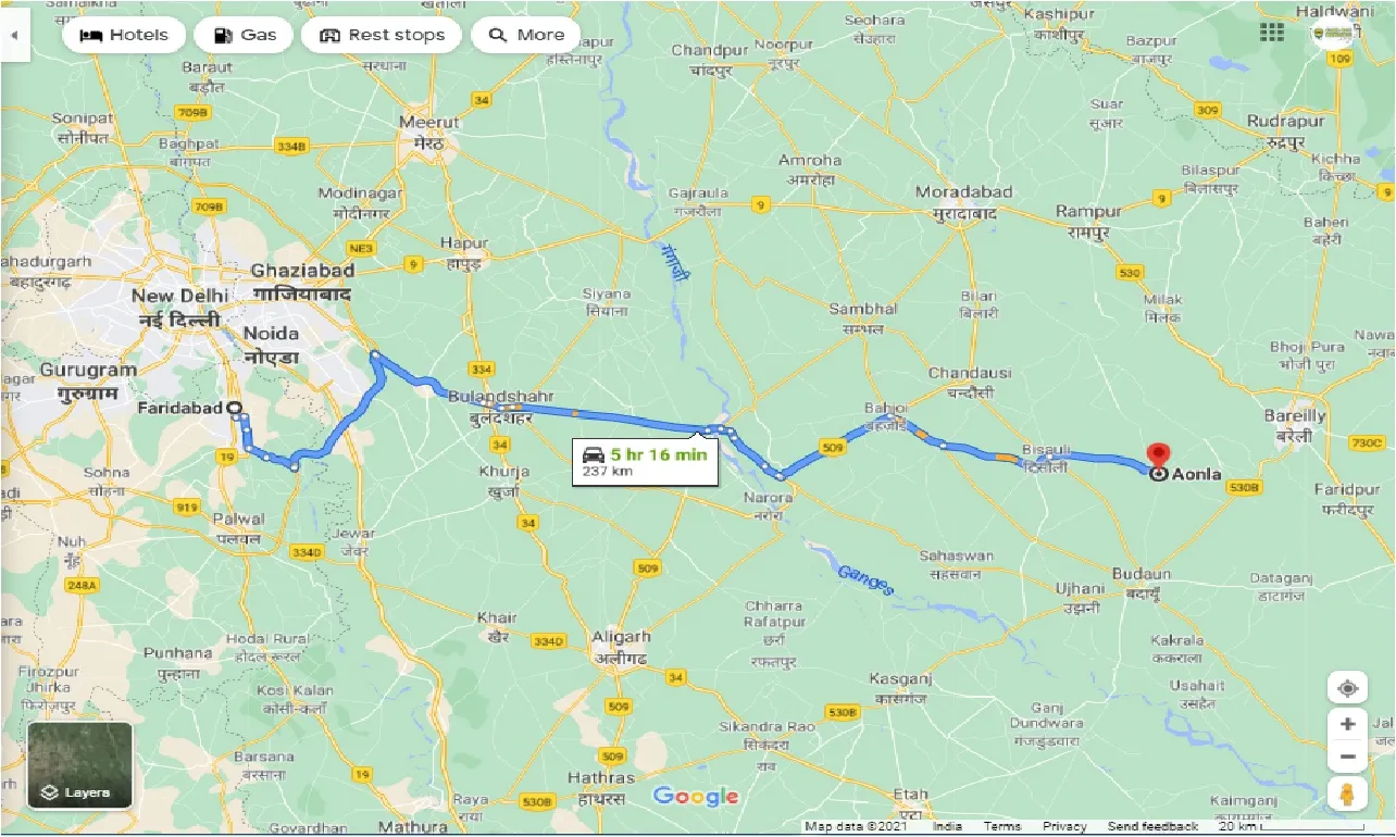 faridabad-to-aonla-round-trip