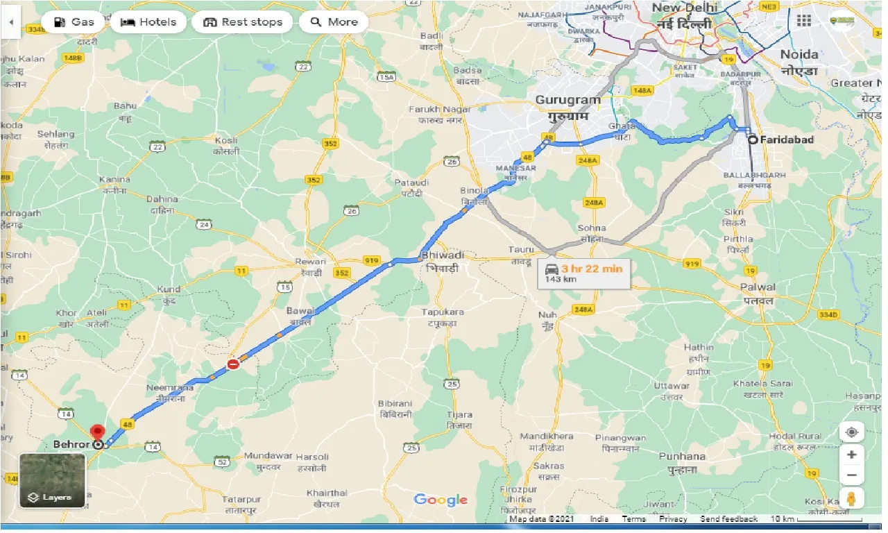 faridabad-to-behror-round-trip