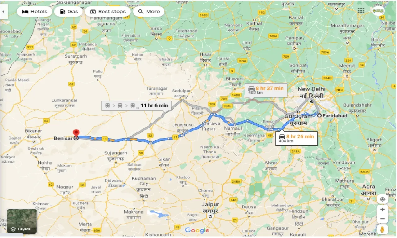 faridabad-to-benisar-round-trip