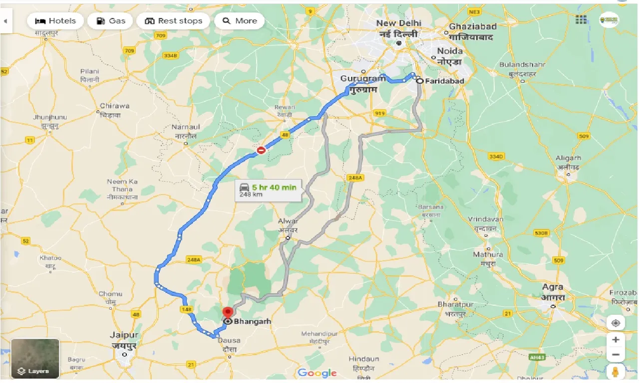 faridabad-to-bhangarh-round-trip