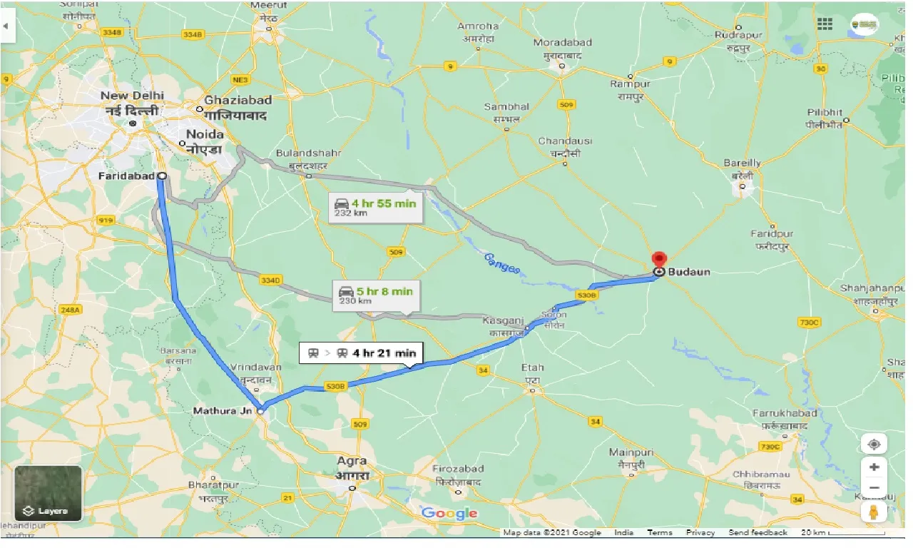 faridabad-to-budaun-round-trip