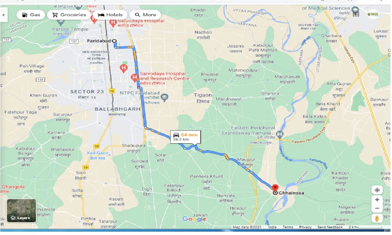 faridabad-to-chhainssa-round-trip