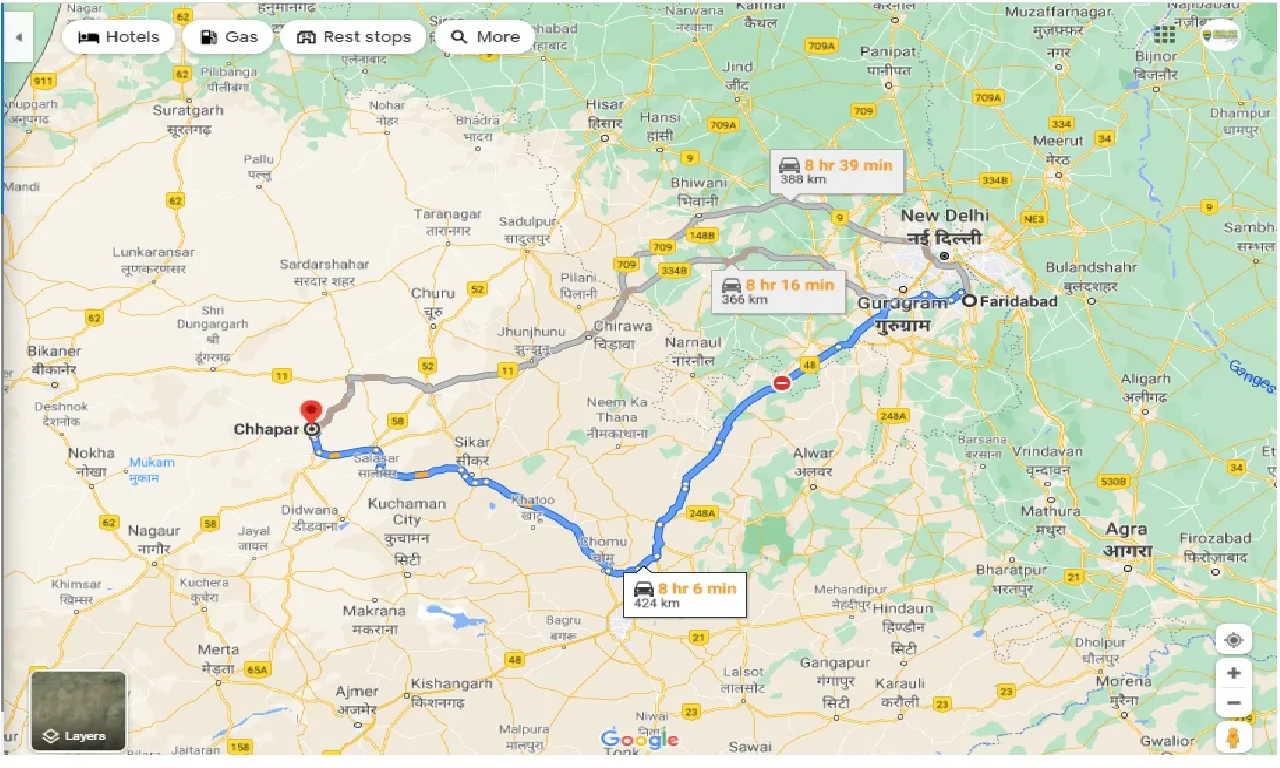 faridabad-to-chhapar-one-way