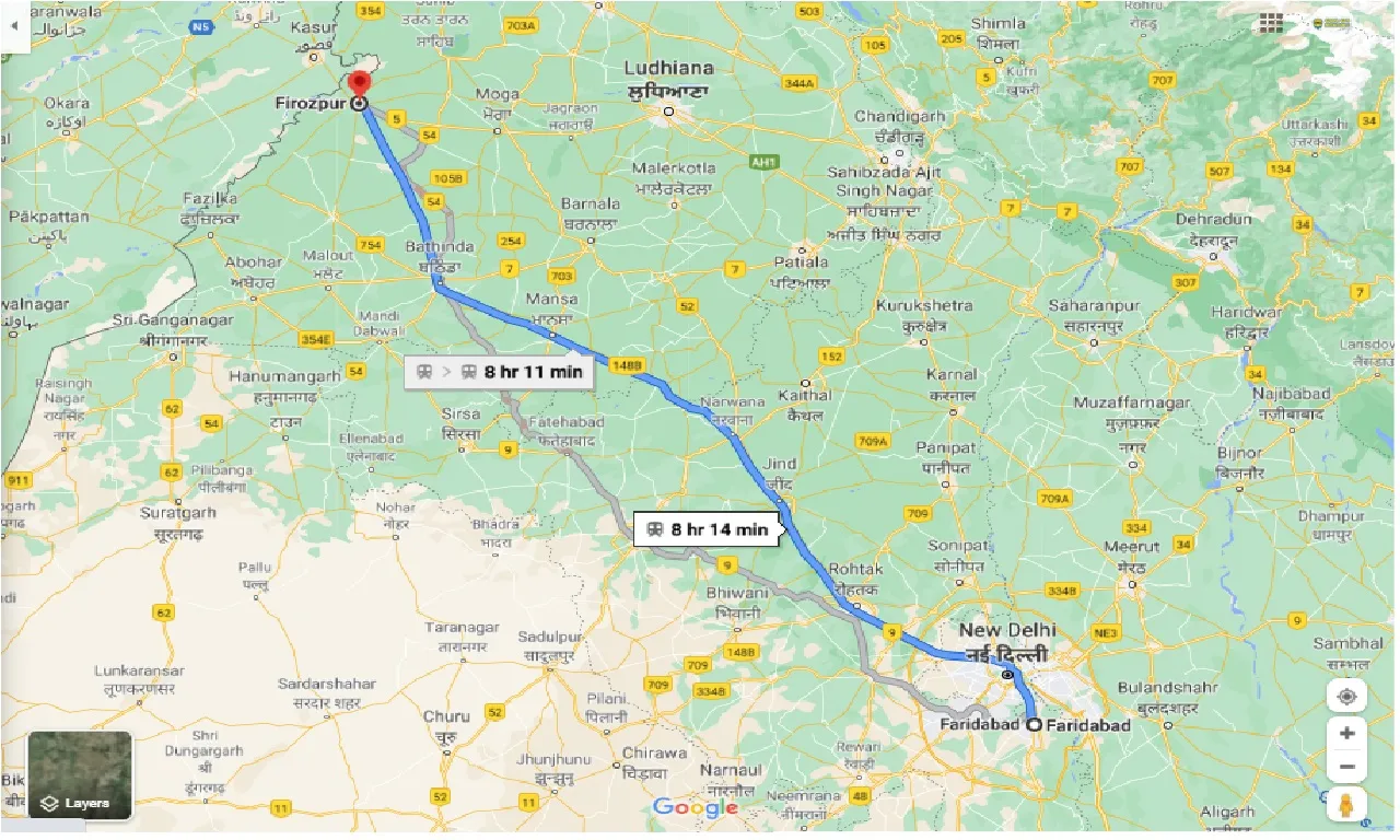 faridabad-to-firozpur-one-way