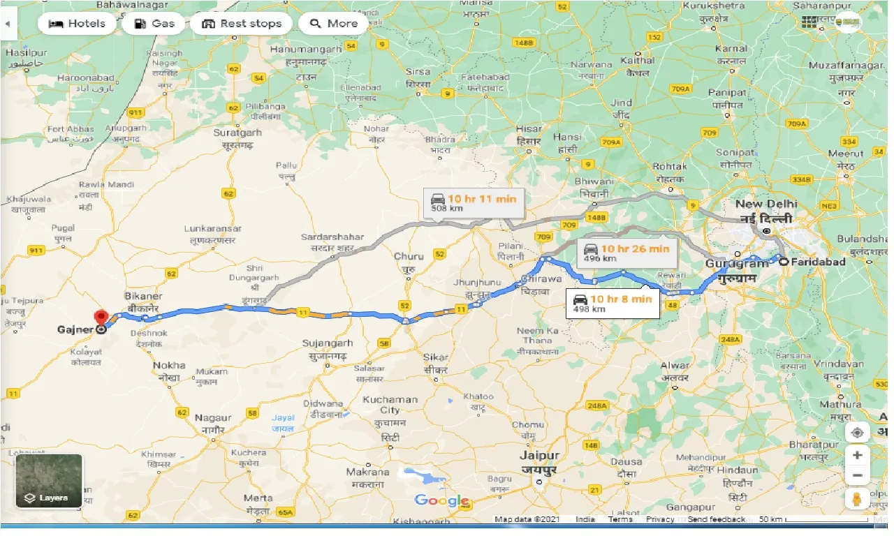 faridabad-to-gajner-round-trip