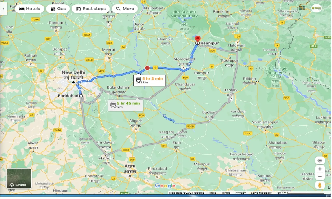 faridabad-to-kashipur-round-trip