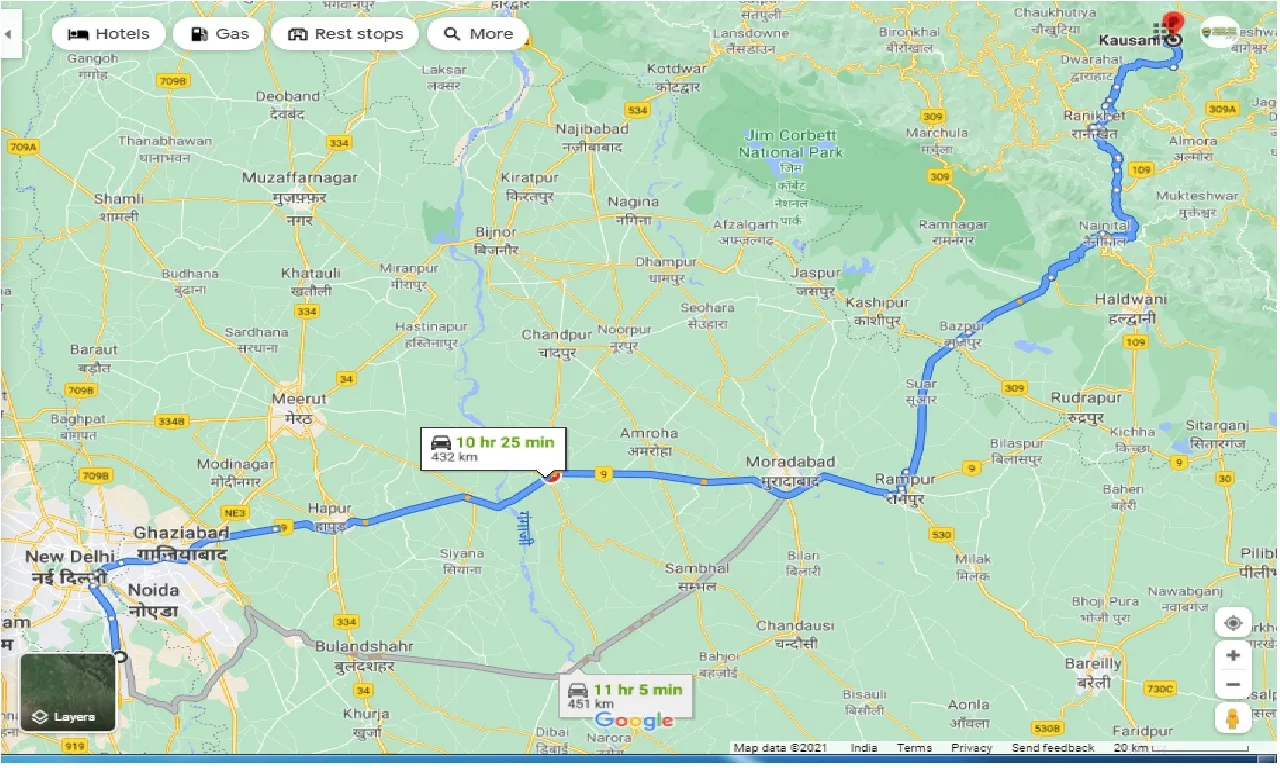 faridabad-to-kausani-one-way