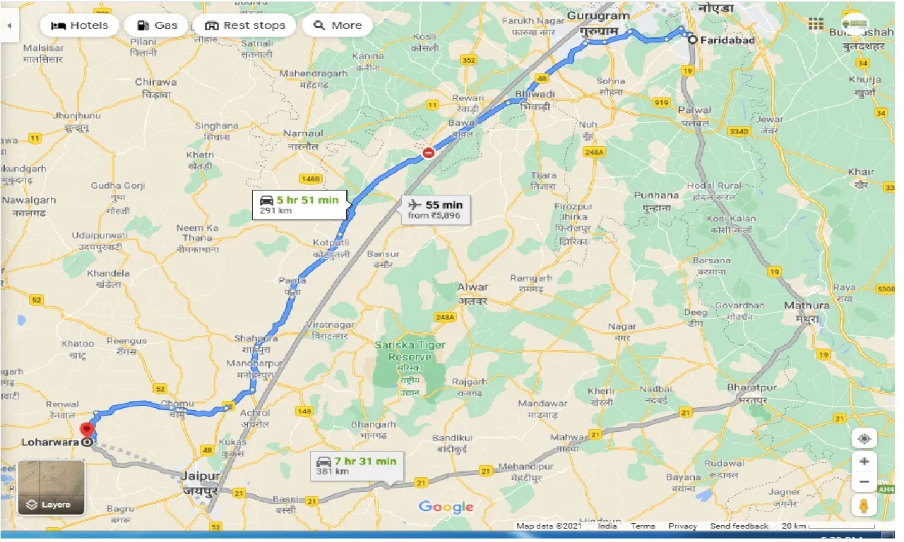 faridabad-to-loharwara-round-trip