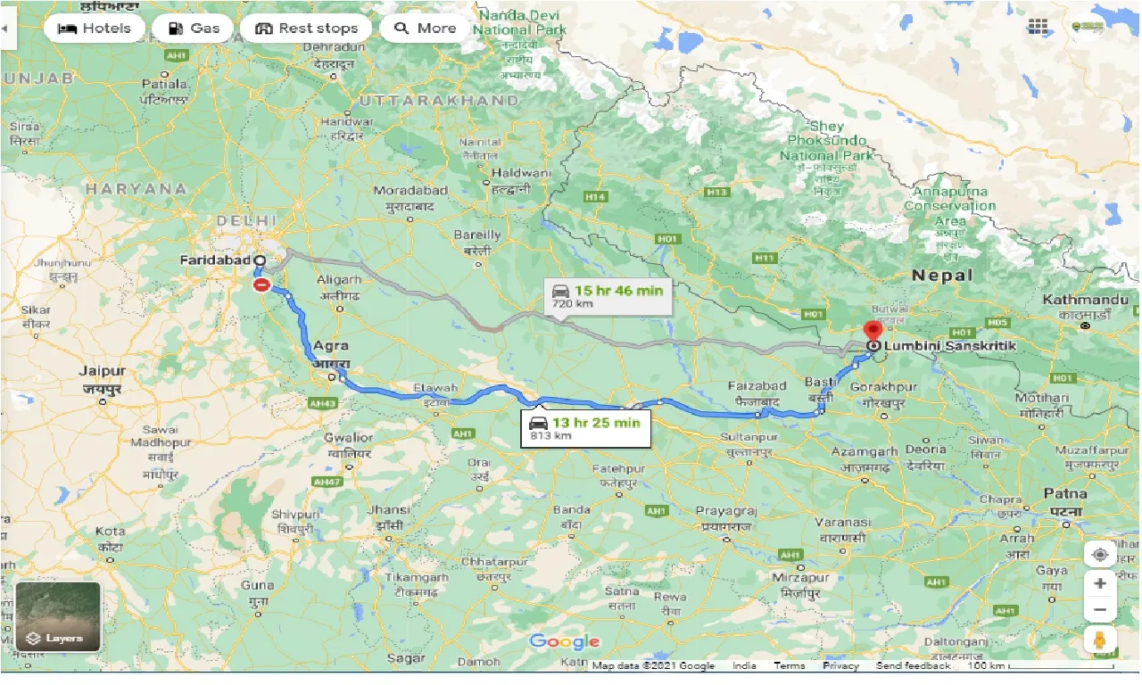 faridabad-to-lumbini-sanskritik-one-way