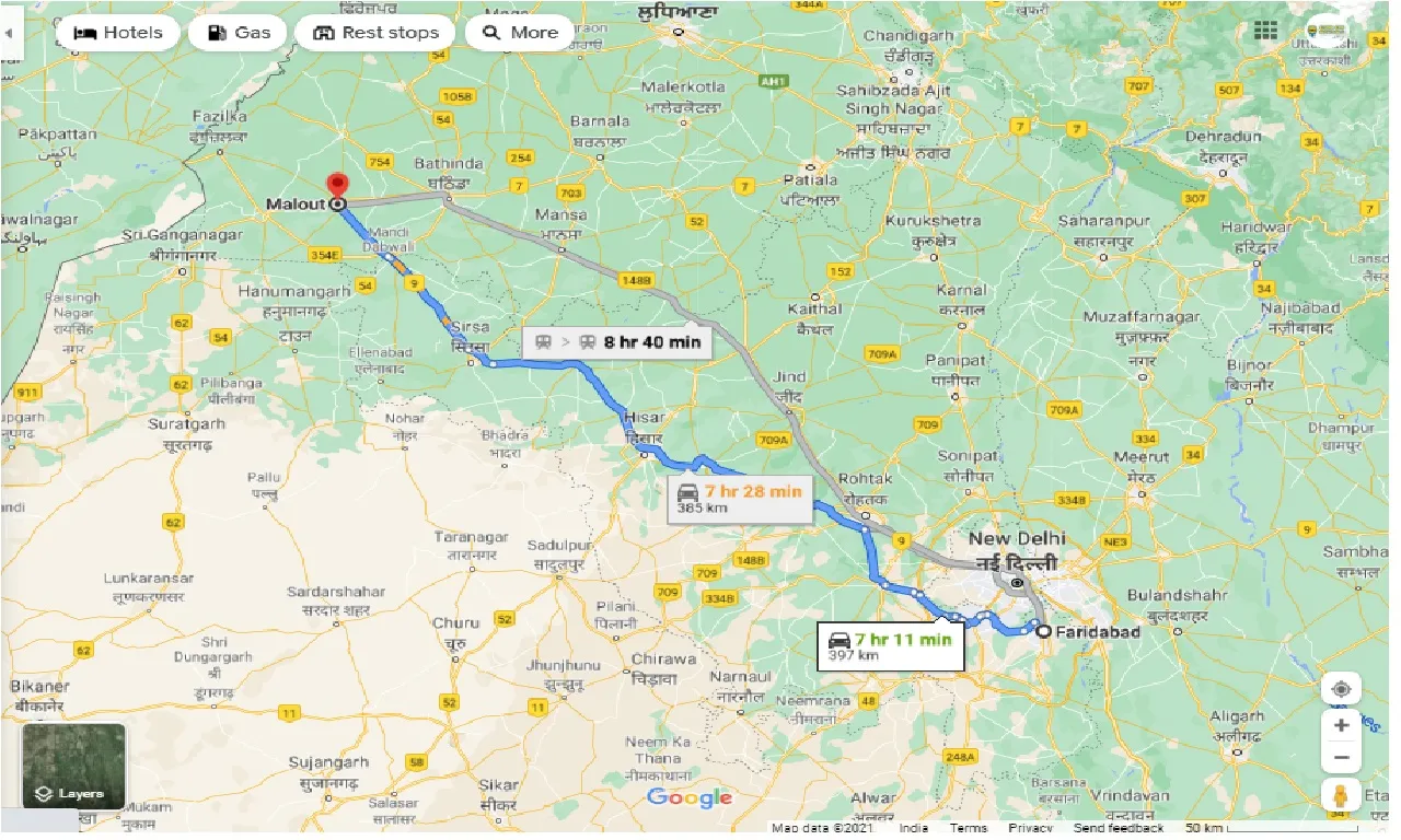 faridabad-to-malout-round-trip