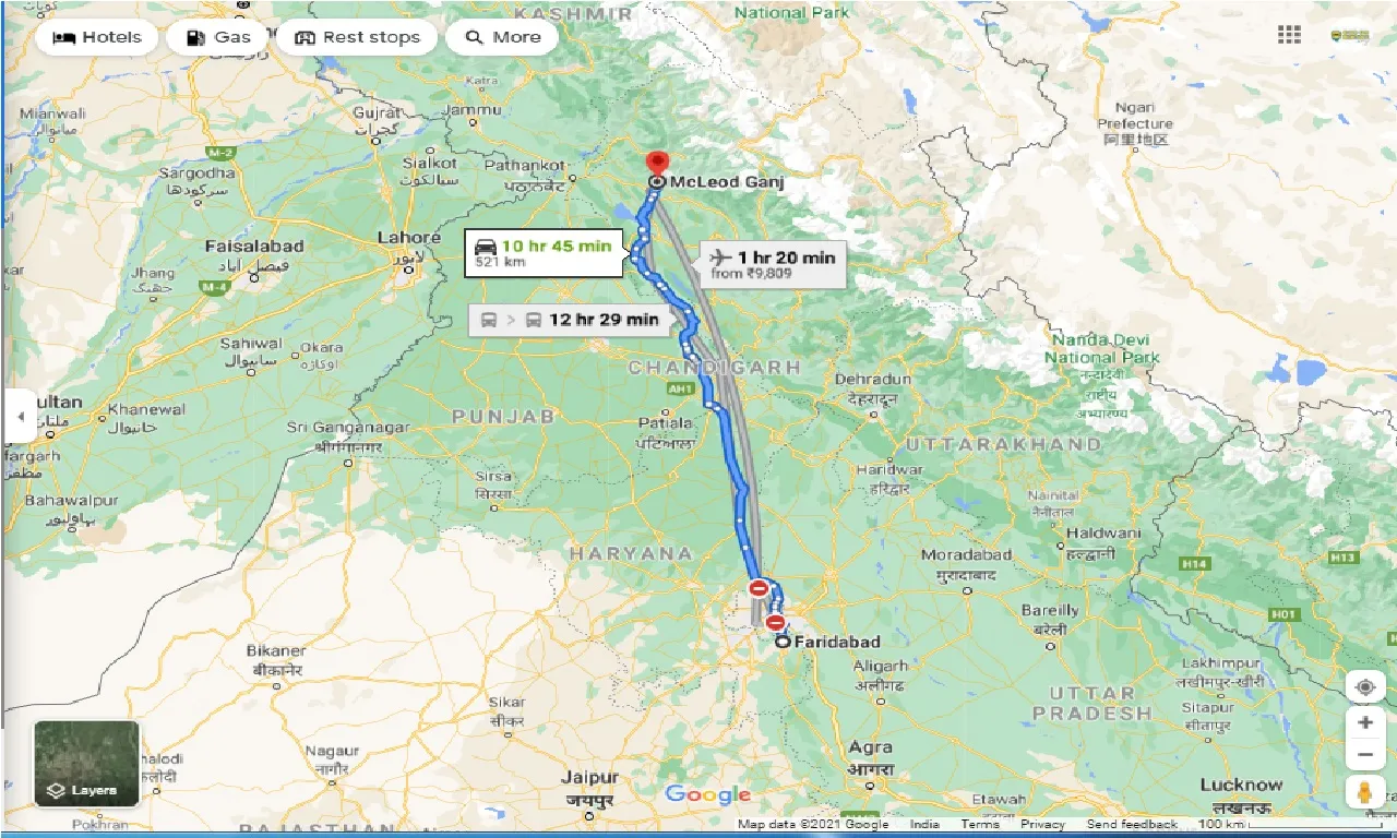 faridabad-to-mcleodganj-one-way