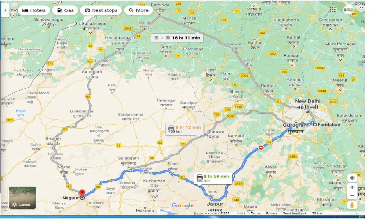 faridabad-to-nagaur-one-way