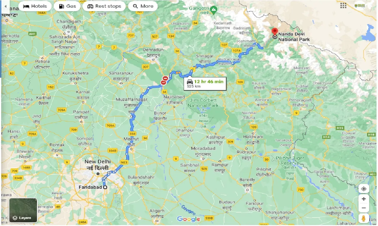 faridabad-to-nanda-devi-national-park-round-trip