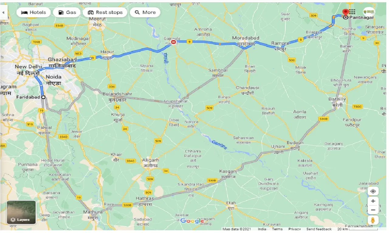 faridabad-to-pantnagar-one-way