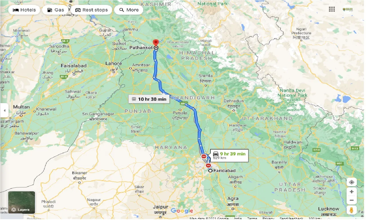 faridabad-to-pathankot-round-trip