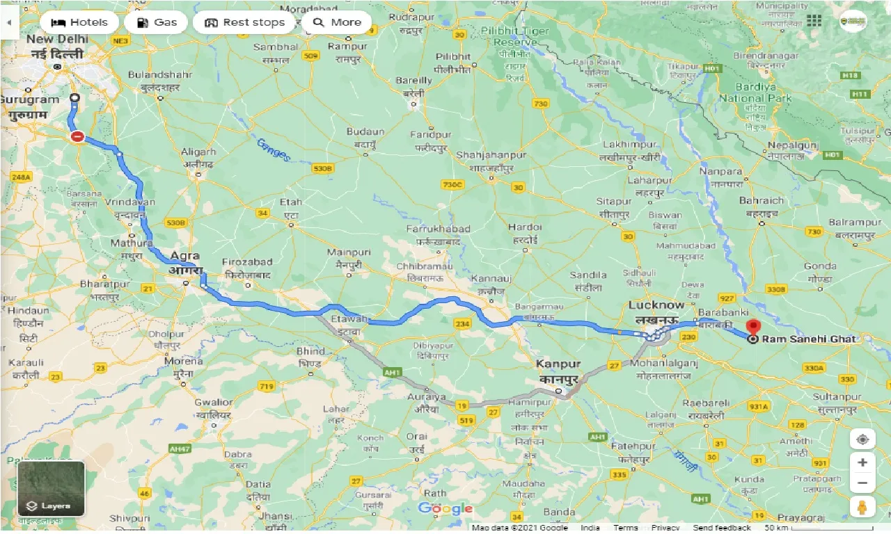 faridabad-to-ram-ssanehi-ghat-round-trip