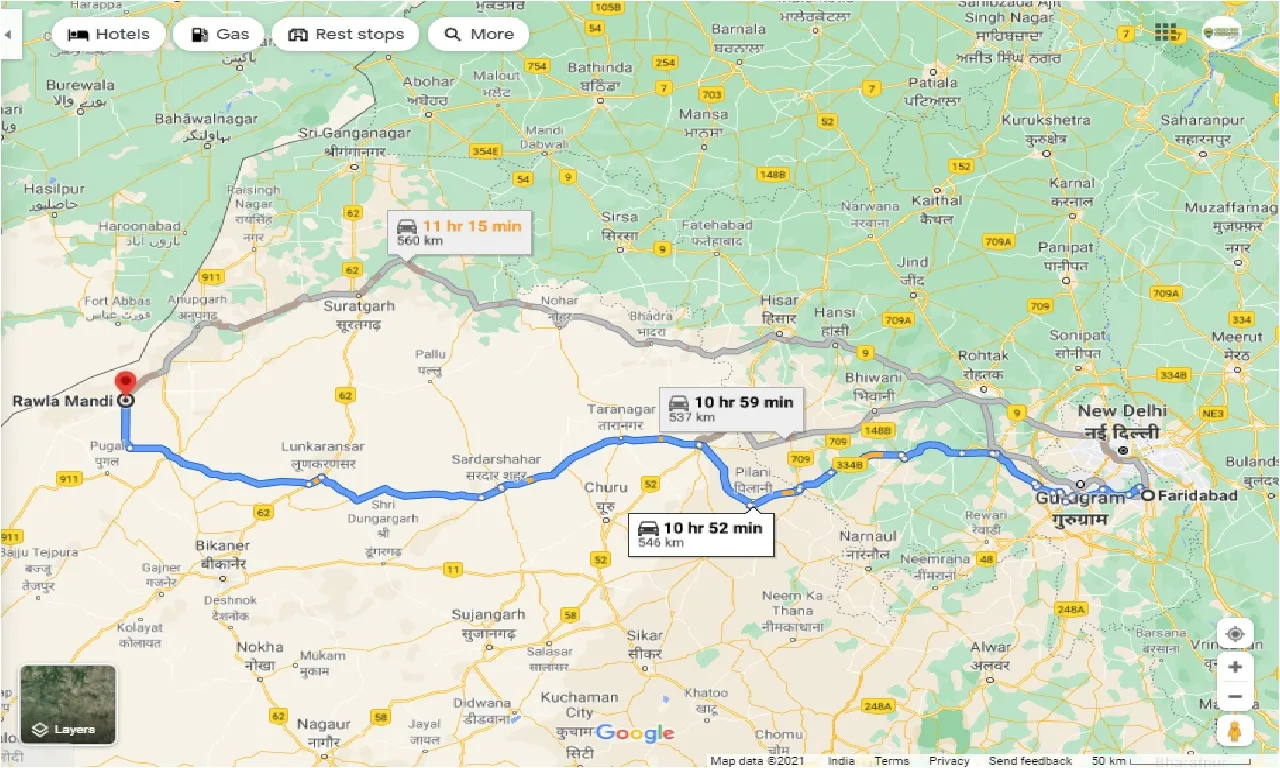 faridabad-to-rawla-mandi-round-trip