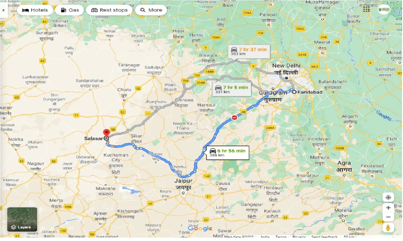 faridabad-to-salasar-round-trip