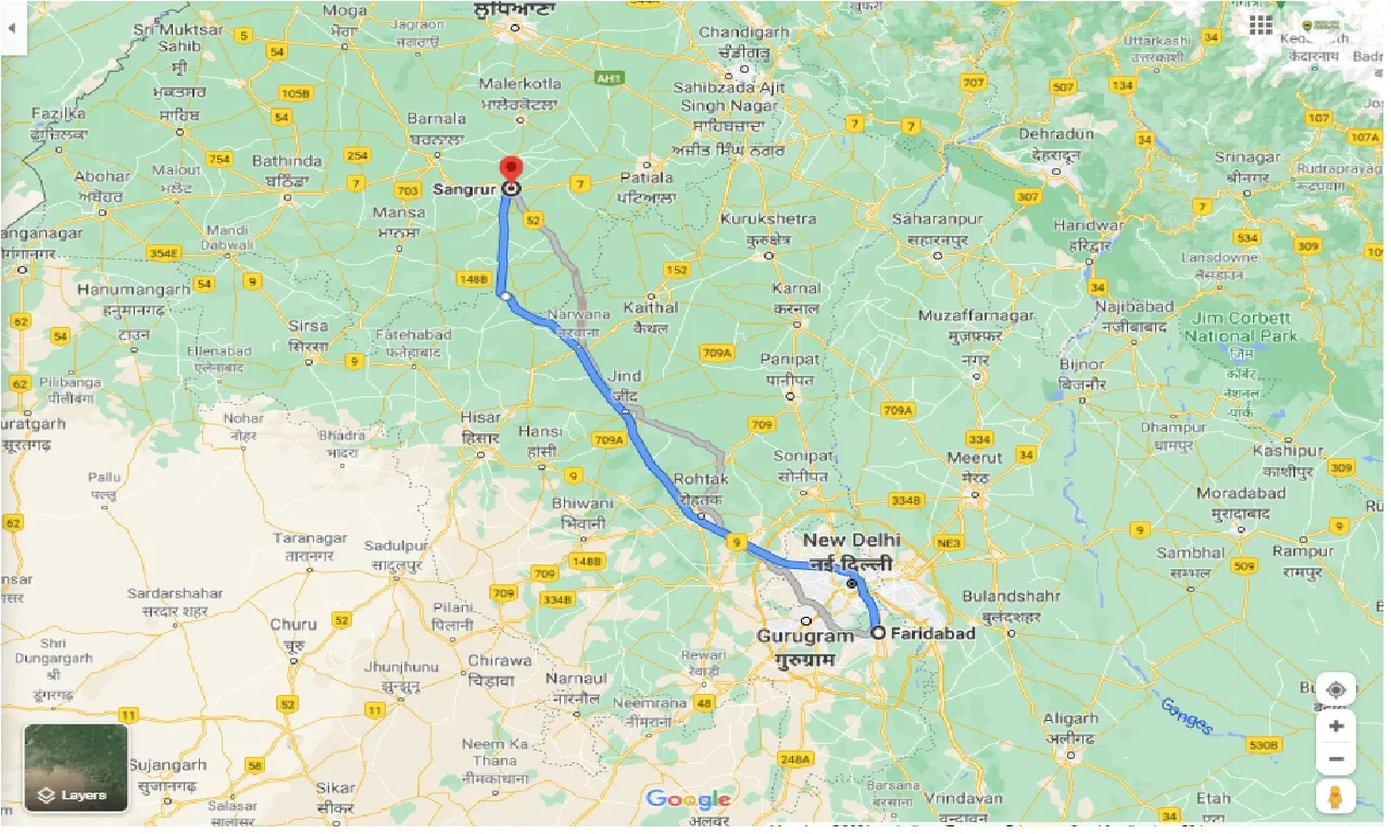 faridabad-to-sangrur-round-trip