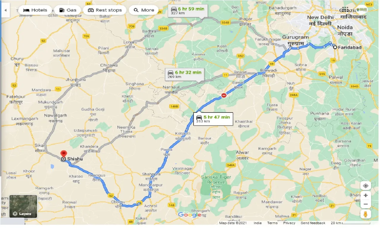 faridabad-to-shishu-round-trip