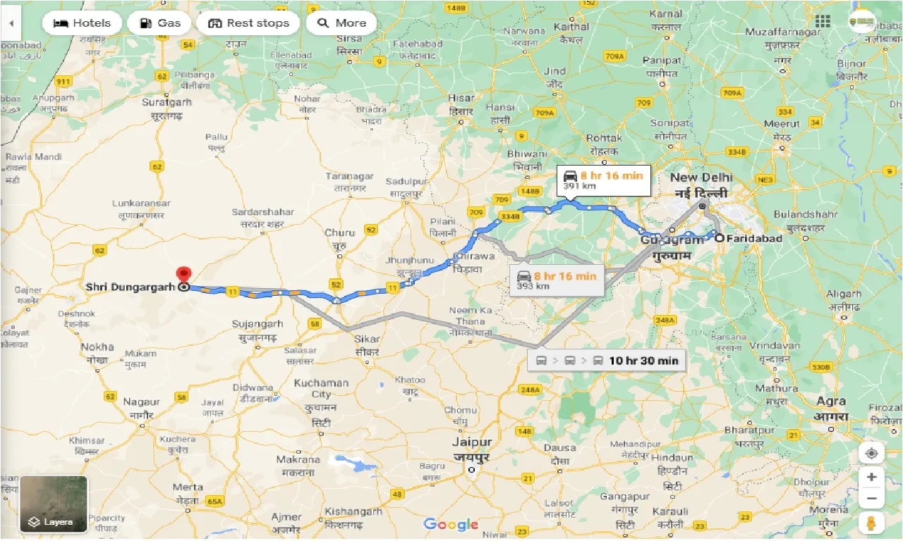 faridabad-to-shri-dungargarh-one-way