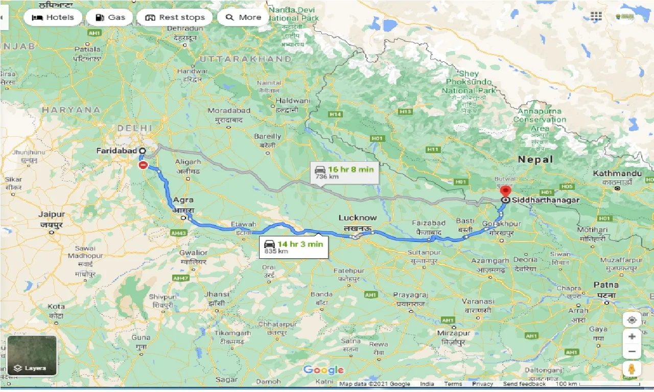 faridabad-to-siddharthanagar-round-trip