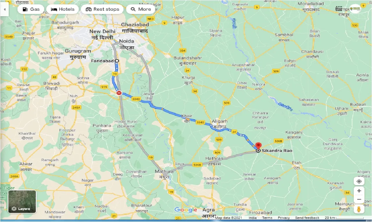 faridabad-to-sikandra-rao-round-trip