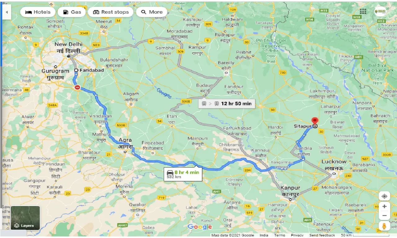 faridabad-to-sitapur-round-trip