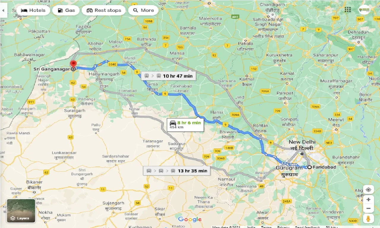 faridabad-to-sri-ganganagar-round-trip